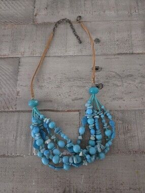 Fun Turquoise Multi-Strand Bead Statement Necklace